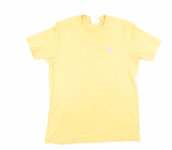 Adidas Men's Yellow Crew Neck Cotton T-Shirt Size S