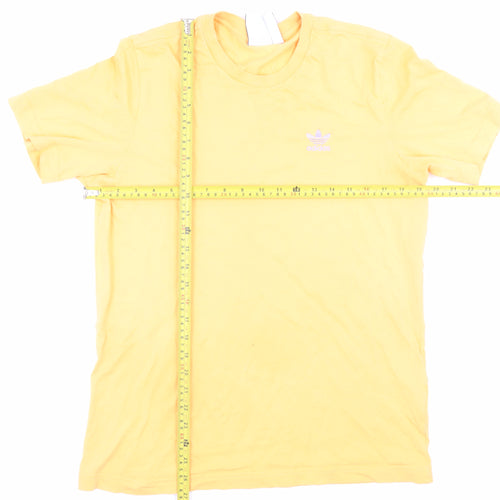 Adidas Men's Yellow Crew Neck Cotton T-Shirt Size S