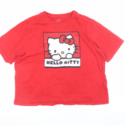 Sanrio Hello Kitty Girls Red Graphic Cotton Short Sleeve T-Shirt 12-14 Years