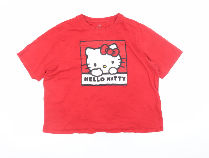 Sanrio Hello Kitty Girls Red Graphic Cotton Short Sleeve T-Shirt 12-14 Years