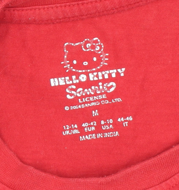 Sanrio Hello Kitty Girls Red Graphic Cotton Short Sleeve T-Shirt 12-14 Years