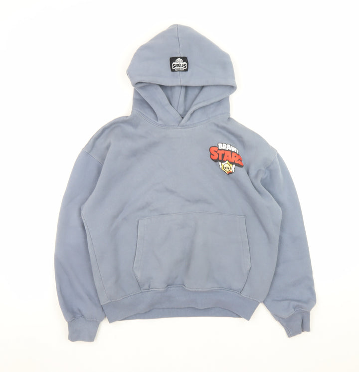 ZARA Boys Blue Brawl Stars Pullover Hoodie Size 11-12 Years Fleece