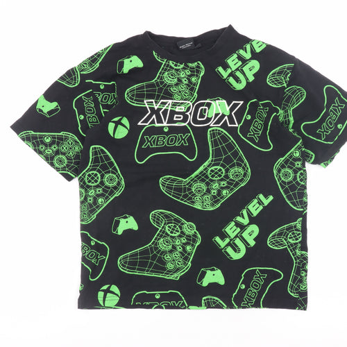 Xbox Boys Black Green Graphic Print Short Sleeve Gaming T-Shirt Size 146/152