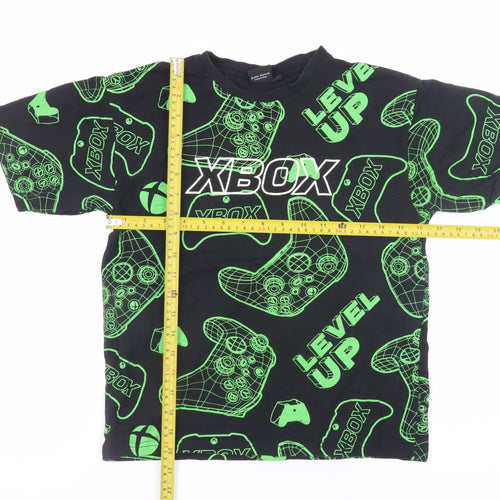 Xbox Boys Black Green Graphic Print Short Sleeve Gaming T-Shirt Size 146/152