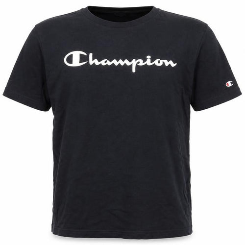 Champion Teens Black Large Crew Neck Short Sleeve Cotton Sports T-Shirt