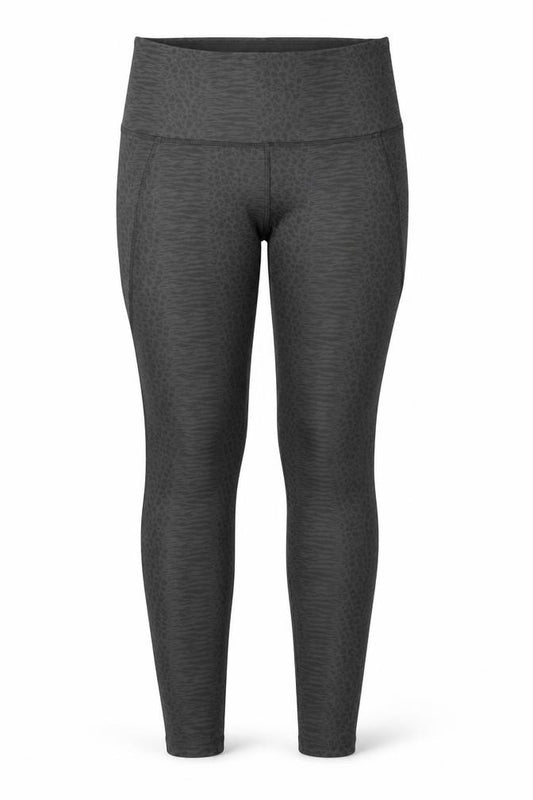 Reebok Womens Black Animal Print High Rise Ankle Leggings L