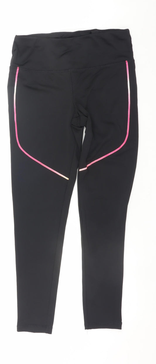 Crivit Women’s Black Ankle Leggings Size 12-14 Stretch Mid Rise Activewear