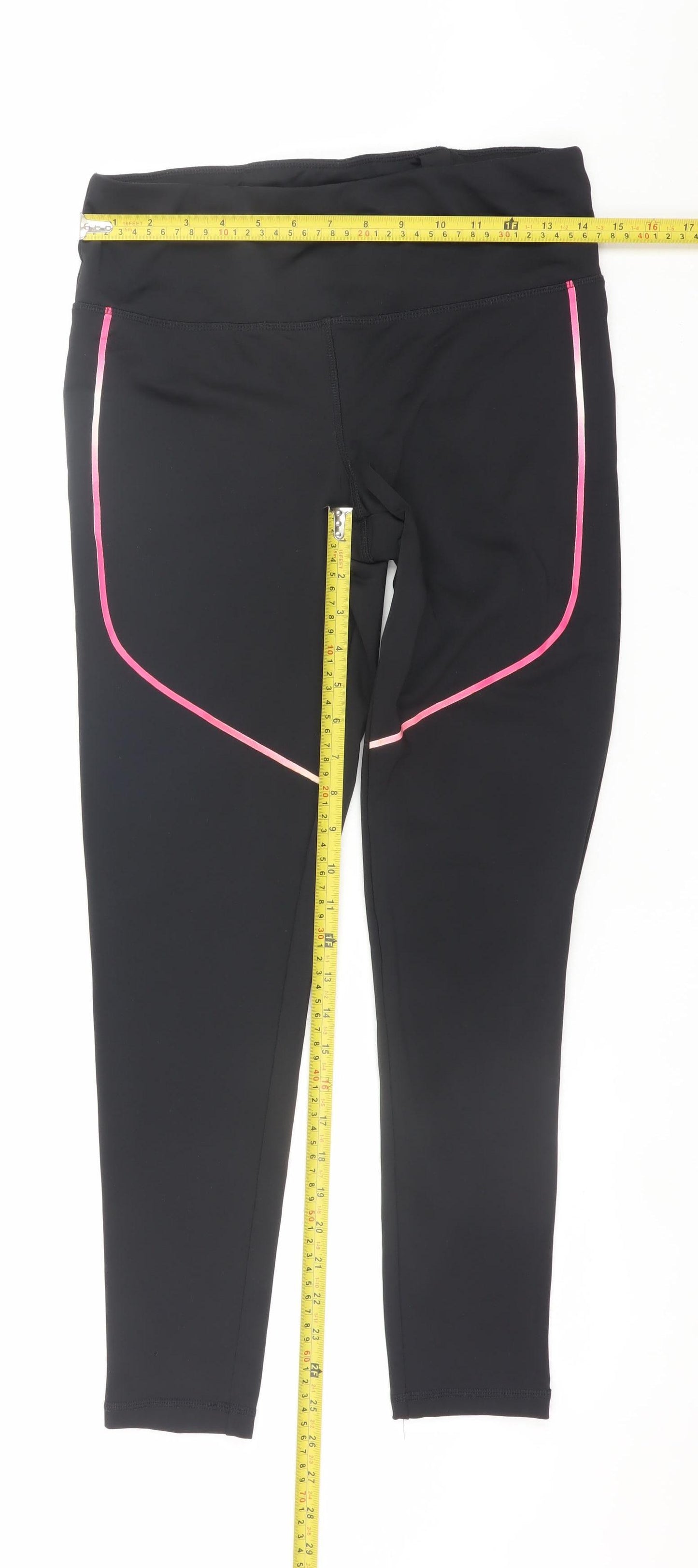 Crivit Women’s Black Ankle Leggings Size 12-14 Stretch Mid Rise Activewear