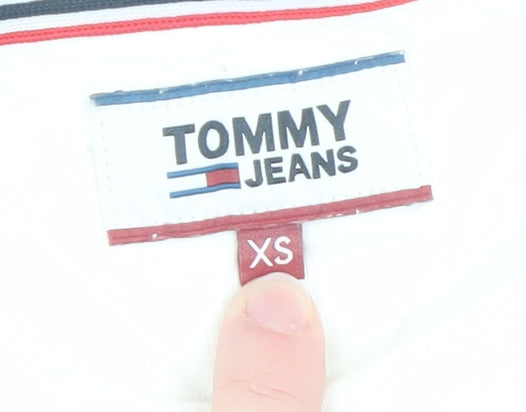 Tommy Jeans Men's White XS Regular Fit Logo Cotton T-Shirt