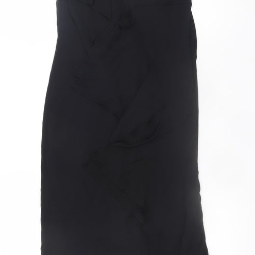 Karen Millen Women Black Size 8 Halter Neck Ruffle Bodycon Dress