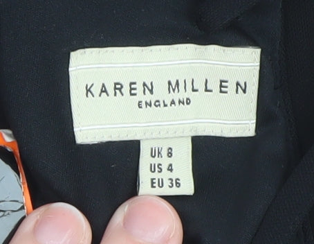 Karen Millen Women Black Size 8 Halter Neck Ruffle Bodycon Dress