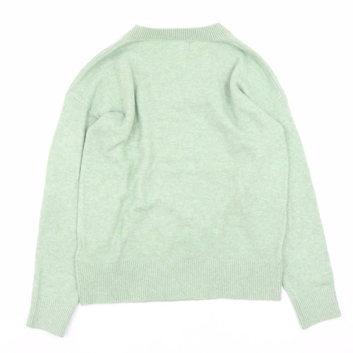 Marks and Spencer Men's Green XS V-Neck Pullover Jumper