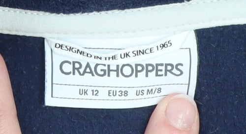 Craghoppers Women's Blue Fleece Jacket UK 12 Full Zip Outdoor