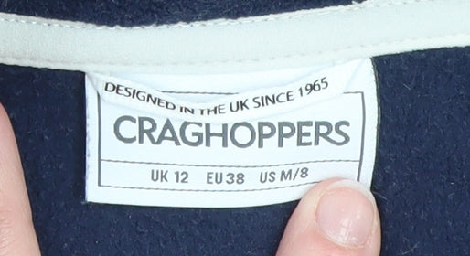 Craghoppers Women's Blue Fleece Jacket UK 12 Full Zip Outdoor
