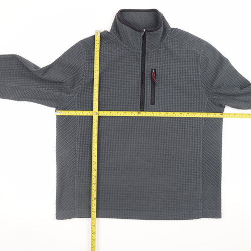 Mantaray Mens Grey Fleece 1/4 Zip Pullover Sweatshirt Size L