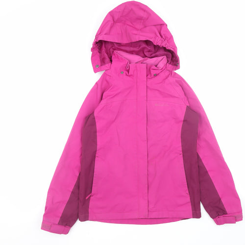 Mountain Warehouse Teens Pink Waterproof Hooded Rain Jacket 11-12 YRS