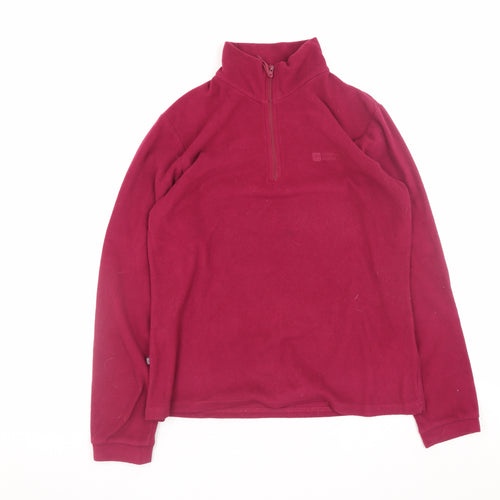Mountain Warehouse Women's Red Fleece 1/2 Zip Sweatshirt UK 12