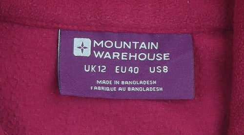 Mountain Warehouse Women's Red Fleece 1/2 Zip Sweatshirt UK 12