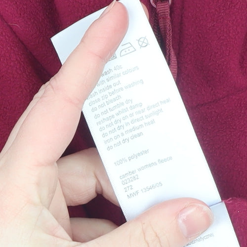 Mountain Warehouse Women's Red Fleece 1/2 Zip Sweatshirt UK 12