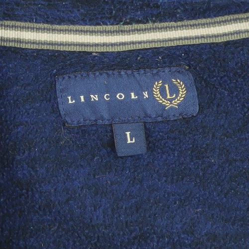 Lincoln Men's Blue Fleece Full Zip Jacket Size L Regular Fit