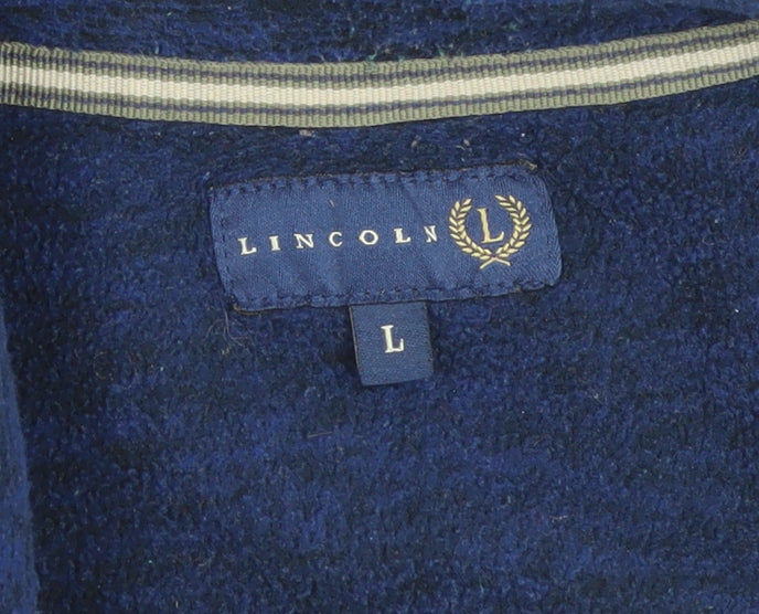 Lincoln Men's Blue Fleece Full Zip Jacket Size L Regular Fit