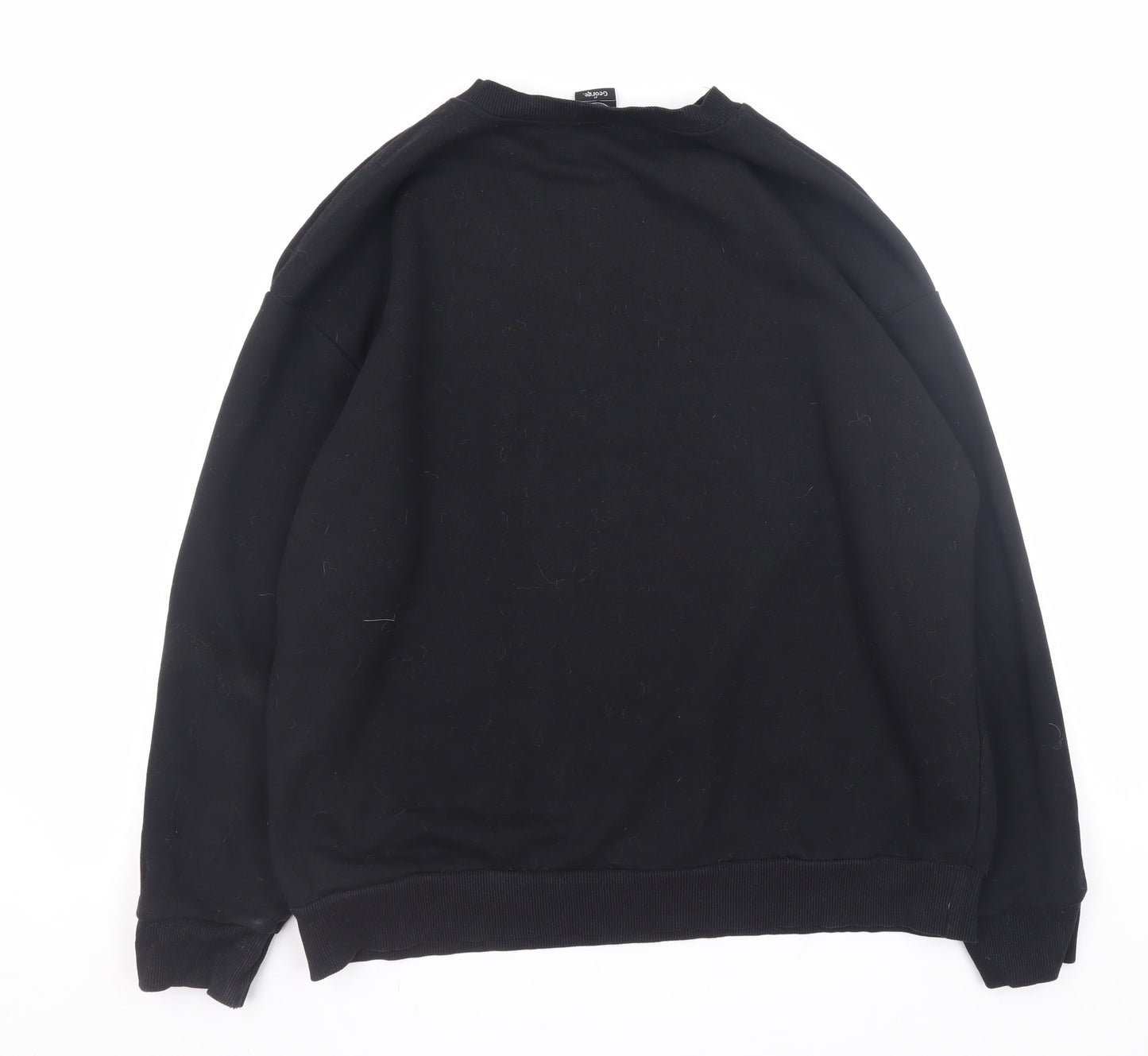 Disney at George Bambi Black Sweatshirt Women L Cotton Blend Pullover