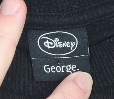 Disney at George Bambi Black Sweatshirt Women L Cotton Blend Pullover