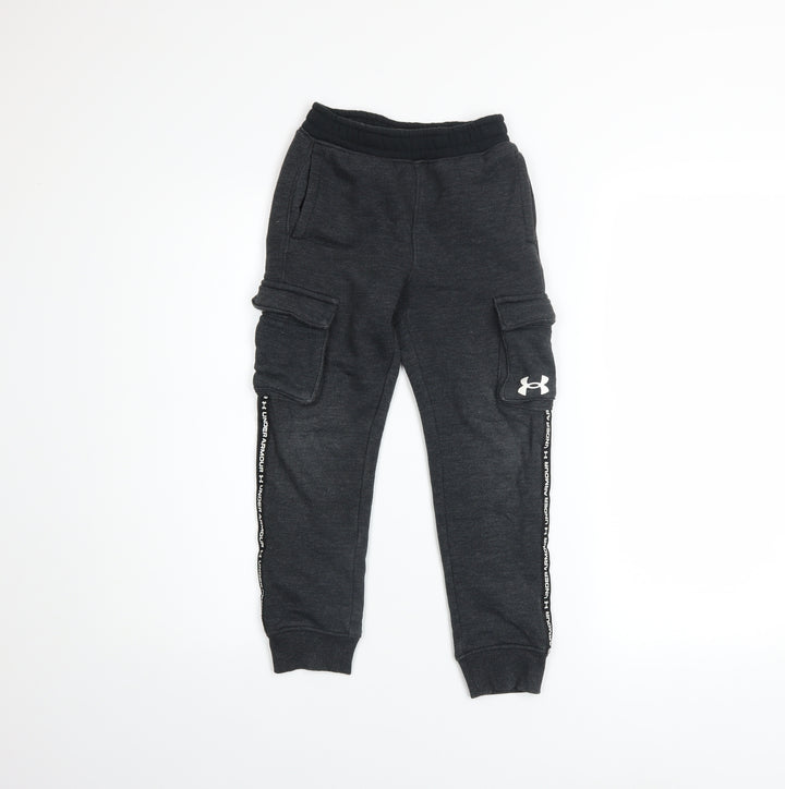 Under Armour Boys Black 5-6 Years Jogger Sweatpants with Cargo Pockets