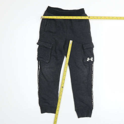 Under Armour Boys Black 5-6 Years Jogger Sweatpants with Cargo Pockets