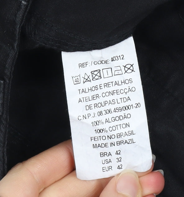 Osklen Men’s Black Cargo Shorts Size 32 Cotton Casual