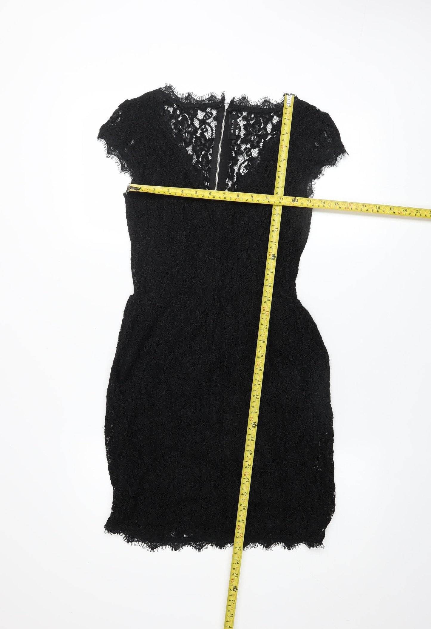 Babaton Women's Black Lace Short Sleeve Sheath Party Dress Size 6