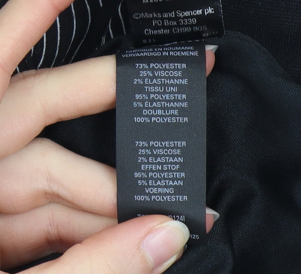 Marks and Spencer Women’s Black Size 10 Sheath Knee Length Work Dress