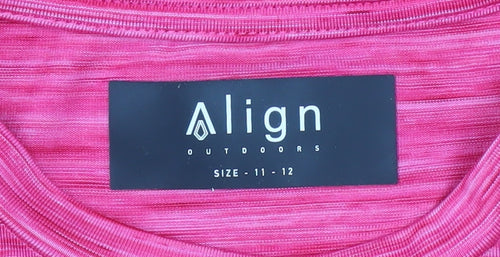 Align Boys Pink Short Sleeve Quick Dry Sports T-Shirt 11-12 Years