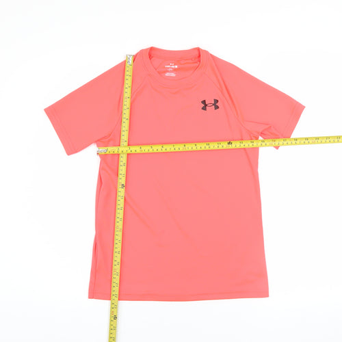 Under Armour Boys Pink Short Sleeve Active T-Shirt M Moisture Wicking