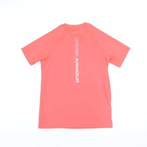 Under Armour Boys Pink Short Sleeve Active T-Shirt M Moisture Wicking