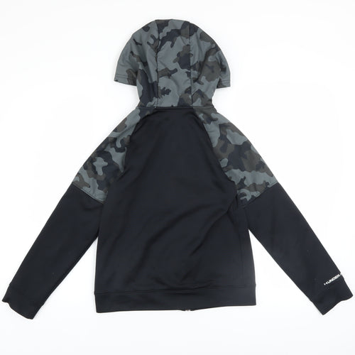 Under Armour Boys Black Camouflage Hooded Full Zip Hoodie Size 10-11 Years