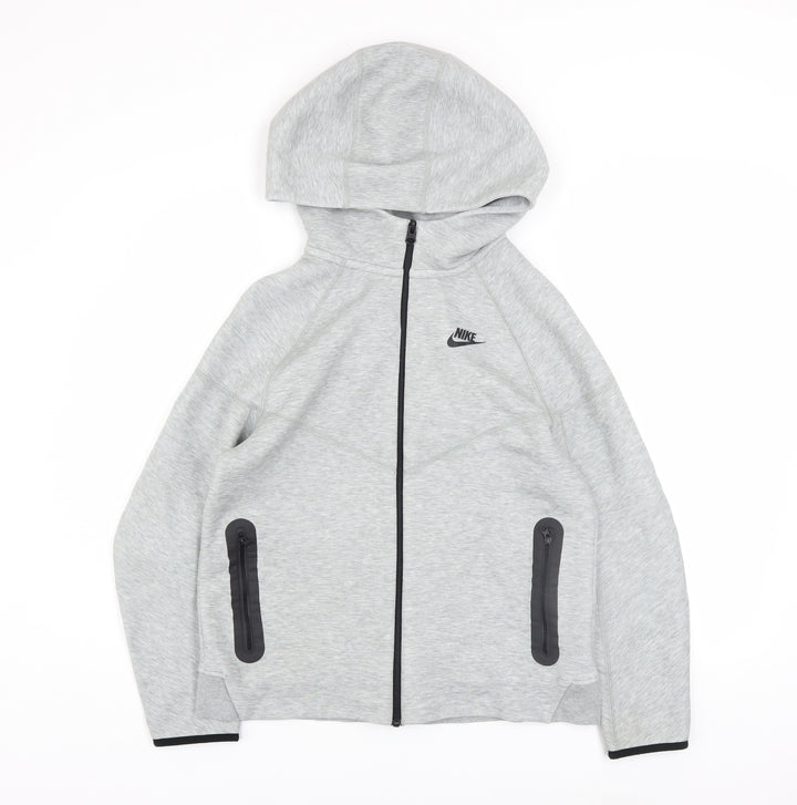 Nike Boys Grey Full Zip Hoodie XL 158-170cm Sportswear Sweatshirt