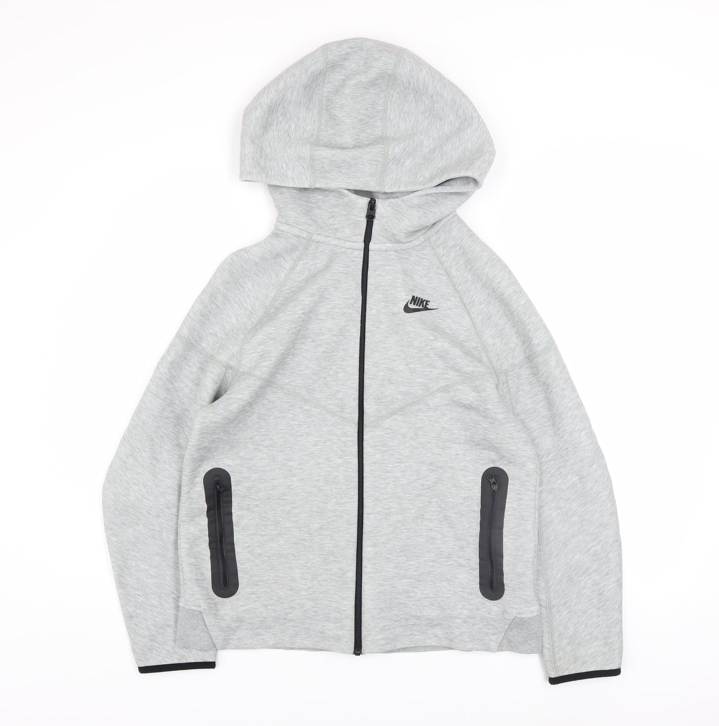 Nike Boys Grey Full Zip Hoodie XL 158-170cm Sportswear Sweatshirt