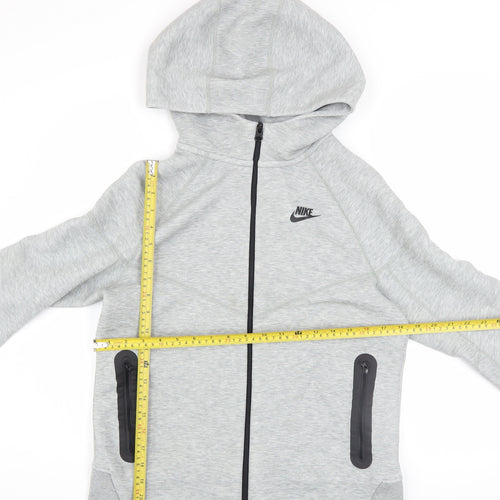 Nike Boys Grey Full Zip Hoodie XL 158-170cm Sportswear Sweatshirt