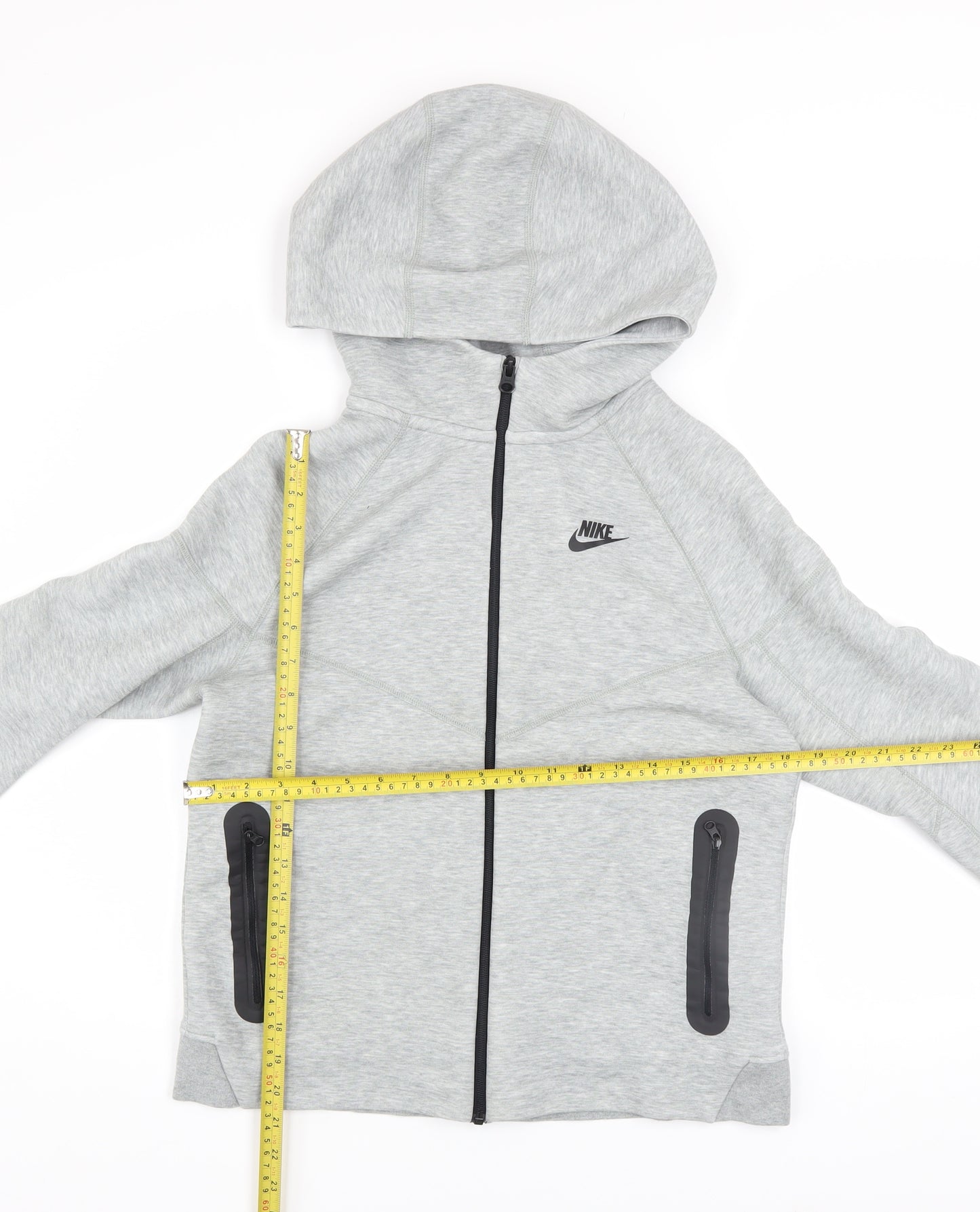 Nike Boys Grey Full Zip Hoodie XL 158-170cm Sportswear Sweatshirt