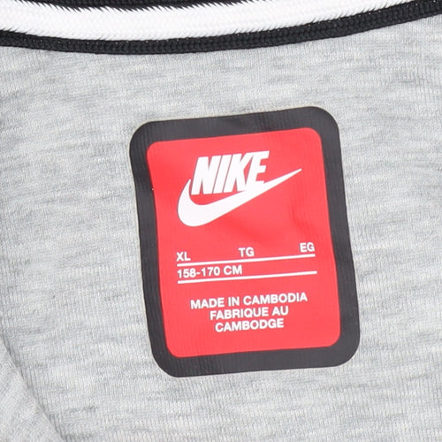Nike Boys Grey Full Zip Hoodie XL 158-170cm Sportswear Sweatshirt