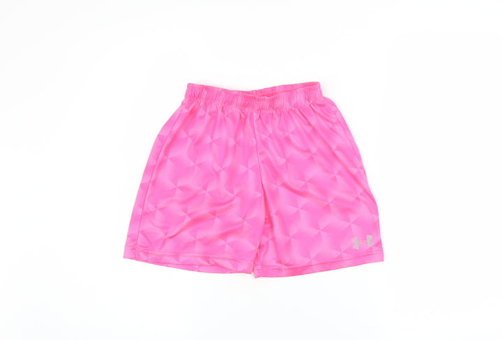 Under Armour Boys Pink Athletic Shorts Size 24 UK 13 Years Polyester