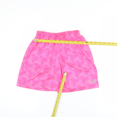 Under Armour Boys Pink Athletic Shorts Size 24 UK 13 Years Polyester