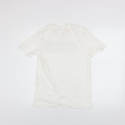 Adidas Boys White Camouflage Logo T-Shirt 11-12 Years Cotton Casual