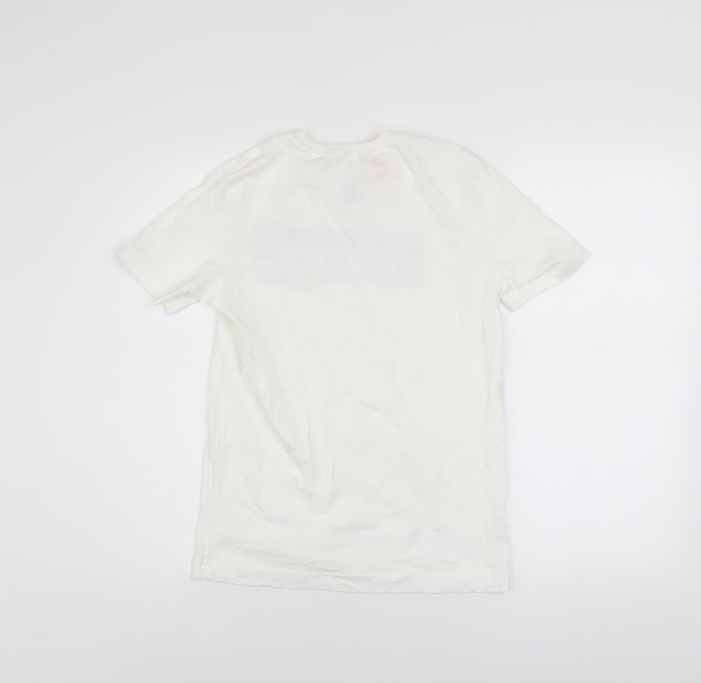 Adidas Boys White Camouflage Logo T-Shirt 11-12 Years Cotton Casual
