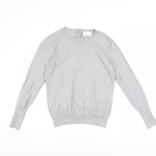 Savida Women's Grey Crew Neck Long Sleeve Pullover Jumper Size 12