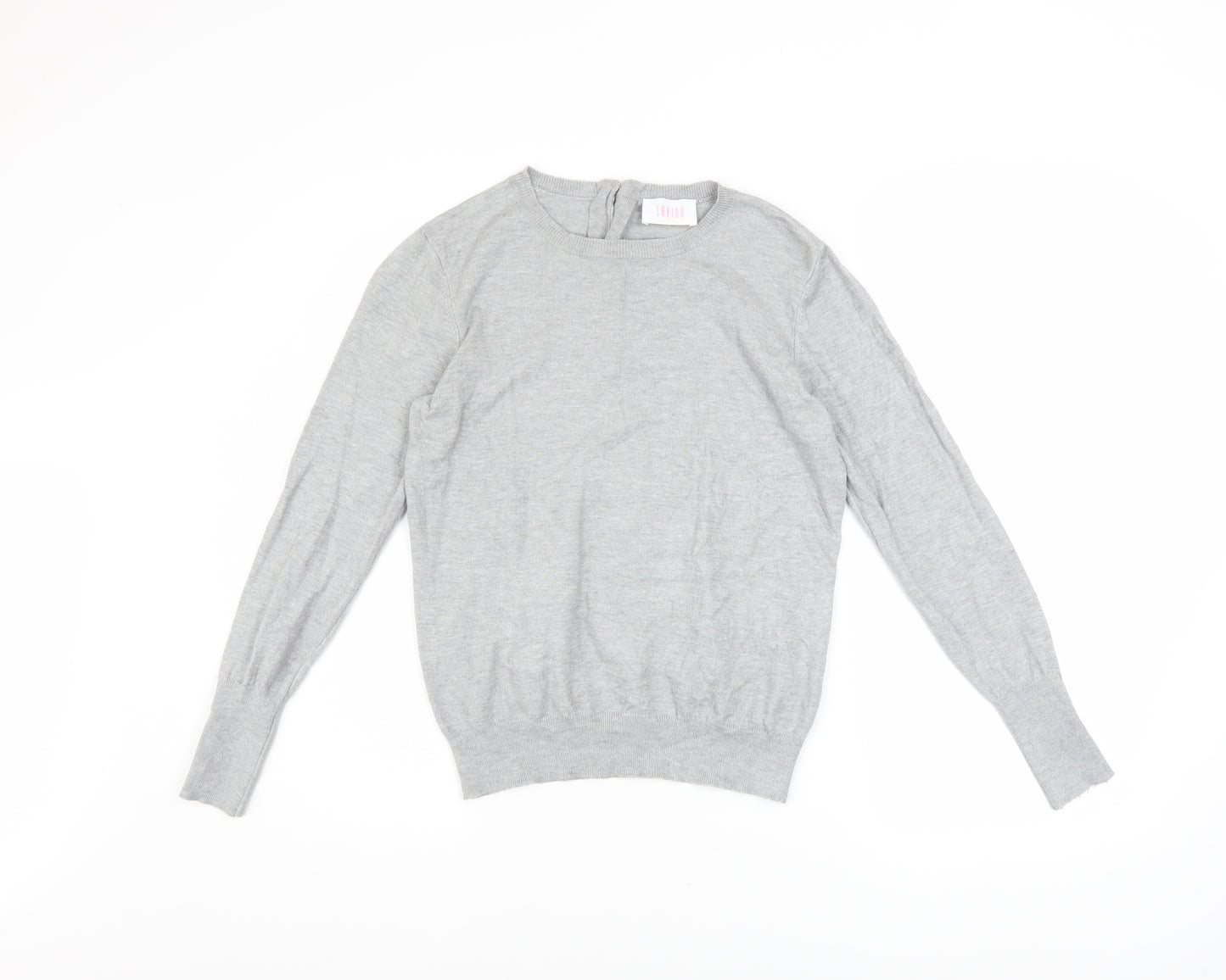 Savida Women's Grey Crew Neck Long Sleeve Pullover Jumper Size 12