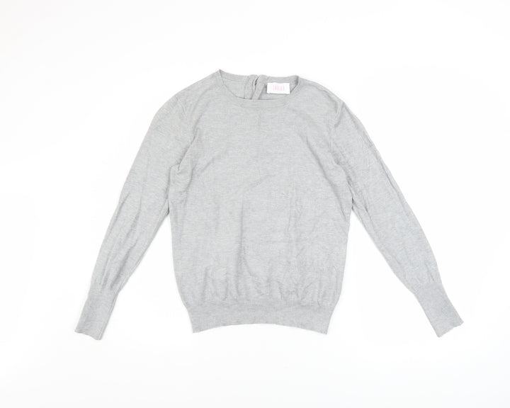 Savida Women's Grey Crew Neck Long Sleeve Pullover Jumper Size 12