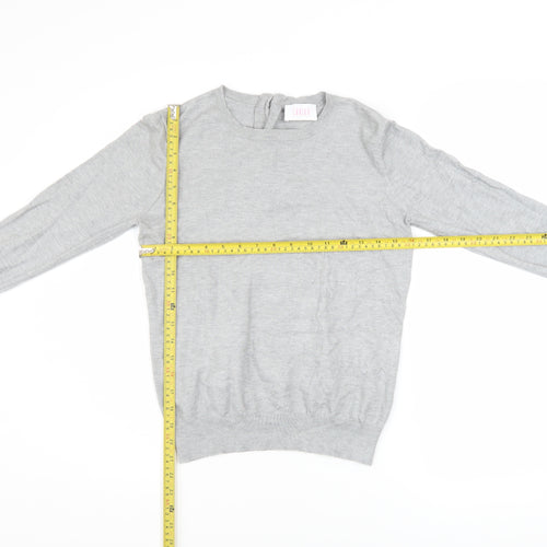 Savida Women's Grey Crew Neck Long Sleeve Pullover Jumper Size 12
