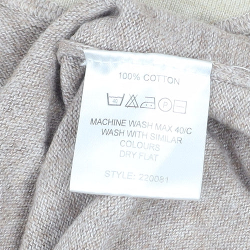Baileys Men's Beige XL Cotton V-Neck Pullover Jumper